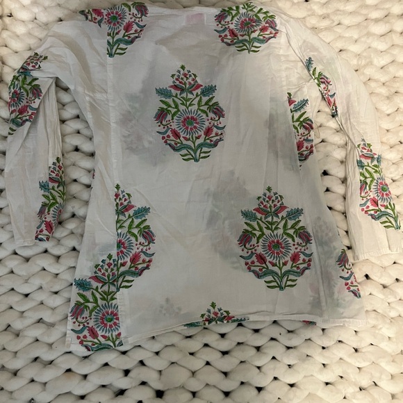 Mary Marshmallow Chic White Floral Tunic by Anokhi - Picture 4 of 4